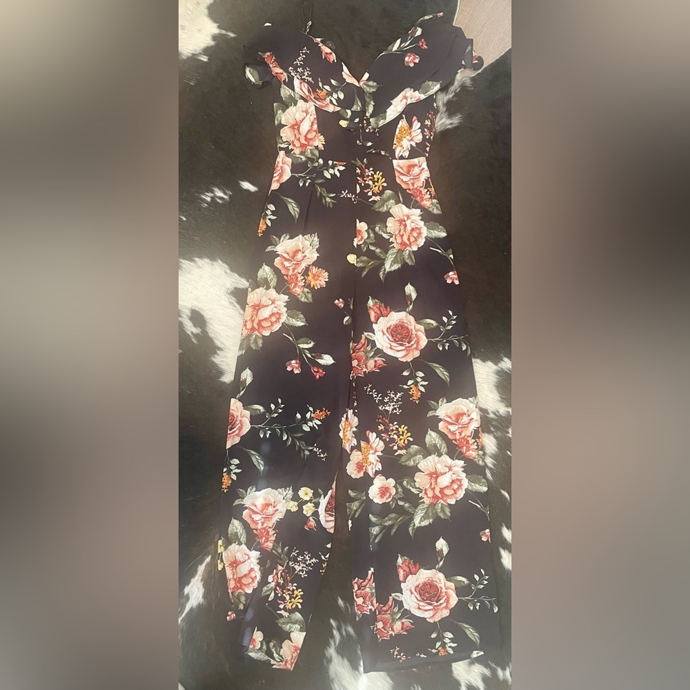 Floral Print Wide-Leg Pants